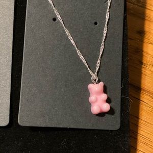 Silver plated gummy bear necklaces